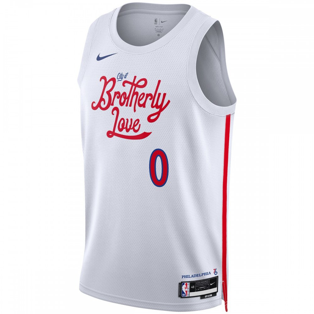 Tyrese Maxey Philadelphia 76ers Unisex 2022/23 Swingman Jersey - City Edition - White-Pro Kit Vault | Brand New 26/27 Sports Jerseys